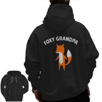 Foxy Grandpa Lovely Fox Zip Up Hoodie Back Print | Mazezy
