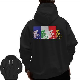 France Bicycle Or French Road Racing In Tour France Zip Up Hoodie Back Print | Mazezy AU