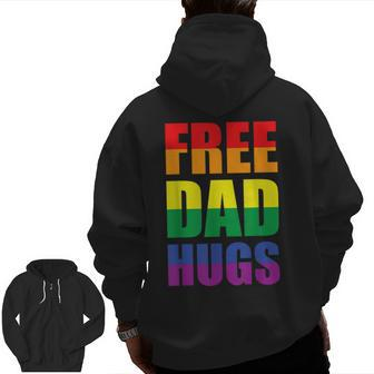 Free Dad Hugs Pride Month Supports Lgbt Zip Up Hoodie Back Print | Mazezy