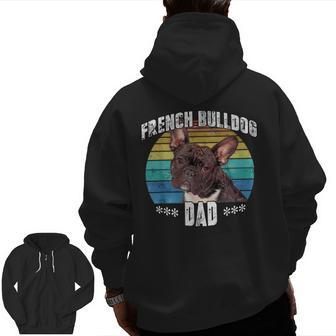French Bulldog Frenchie Brindle Dad Daddy Fathers Day Zip Up Hoodie Back Print | Mazezy AU