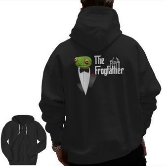 Frog Father Or Frogfather For Frogs Fan Frog Lovers Zip Up Hoodie Back Print | Mazezy