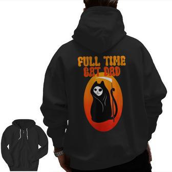 Full Time Cat Dad Halloween V2 Zip Up Hoodie Back Print | Mazezy