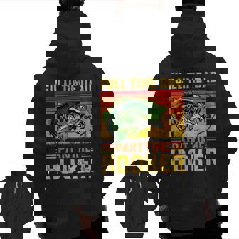 Full Time Dad Part Time Hooker Father's Day Fishing Daddy Zip Up Hoodie Back Print | Mazezy