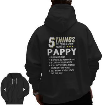 5 Things Grandpa Zip Up Hoodie Back Print | Mazezy