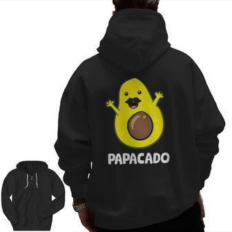 Avocado Dad Guacamole Avocado Papacado Zip Up Hoodie Back Print | Mazezy