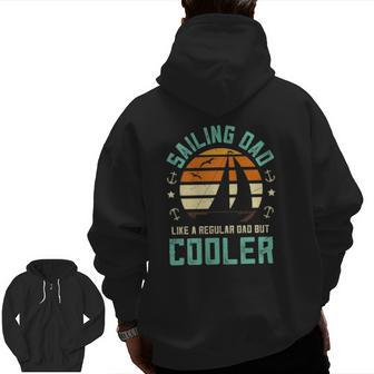 Boating Sailing Dad Like A Regular Dad Zip Up Hoodie Back Print | Mazezy