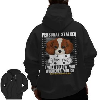 Cavalier King Charles Spaniel For Dog Lovers Zip Up Hoodie Back Print | Mazezy