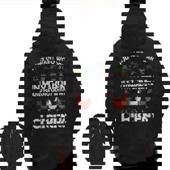 Chicken For Men Women Gardening Chicken Lovers Garden Zip Up Hoodie Back Print | Mazezy