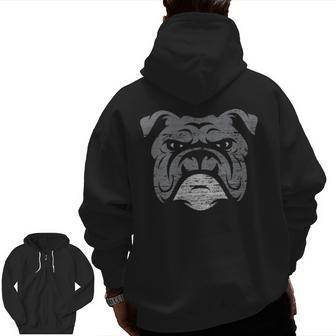 Cool Bulldog Dog Lover Zip Up Hoodie Back Print | Mazezy