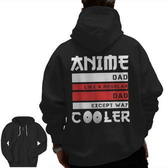 Father's Day Anime Dad Cute Japanese Anime Dad Zip Up Hoodie Back Print | Mazezy