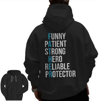 Fathers Day For The Best Dad Ever Zip Up Hoodie Back Print | Mazezy