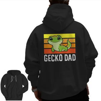 Gecko Lover Gecko Dad Zip Up Hoodie Back Print | Mazezy