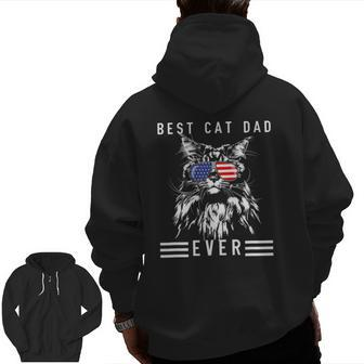 Maine Coon Cat Best Cat Dad Ever Cat Maine Coon Zip Up Hoodie Back Print | Mazezy