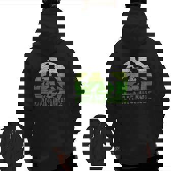 Papa Dinosaur Papasaurus Fathers Day Zip Up Hoodie Back Print | Mazezy