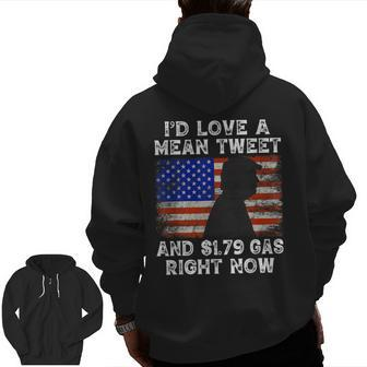 Pro Trump Fathers Day Mean Tweets 2024 Gas Prices Zip Up Hoodie Back Print | Mazezy
