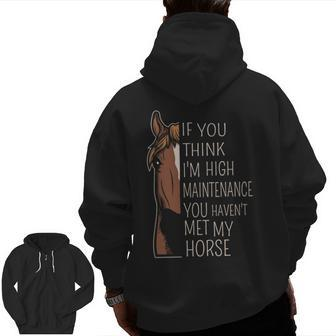 Quote For Riders And Horse Lovers Zip Up Hoodie Back Print | Mazezy