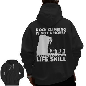 Rock Climber For Men Women Cool Zombie Climbing Zip Up Hoodie Back Print | Mazezy