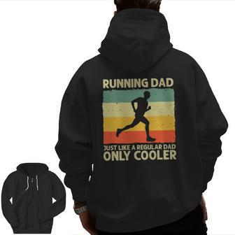 Running For Men Dad Marathon Runner Coach Marathoner Zip Up Hoodie Back Print | Mazezy