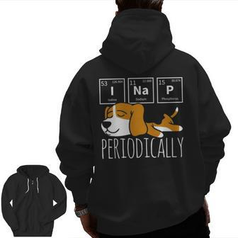 Science I Nap Periodic Table Meme Meh Beagle Dog Zip Up Hoodie Back Print | Mazezy