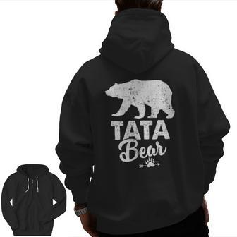 Tata Bear Father's Day Zip Up Hoodie Back Print | Mazezy