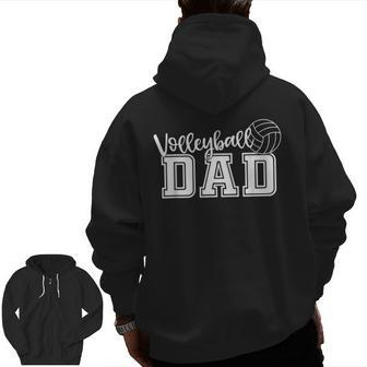Volleyball Dad Volleyball Father Player Lover Zip Up Hoodie Back Print | Mazezy AU