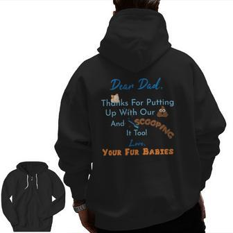 From Fur Babies For Father Father's Day Cat Dad Zip Up Hoodie Back Print | Mazezy