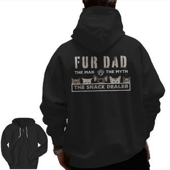 Fur Dad The Man The Myth Men Dog Cat Father's Day Zip Up Hoodie Back Print | Mazezy