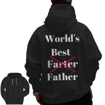 Gag Dad T World's Best Farter Fathers Day Zip Up Hoodie Back Print | Mazezy