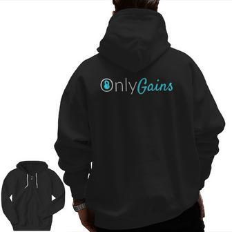 Only Gains Onlygains Zip Up Hoodie Back Print | Mazezy