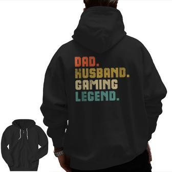 Gaming Dad Father's Day Christmas Video Gamer Zip Up Hoodie Back Print | Mazezy