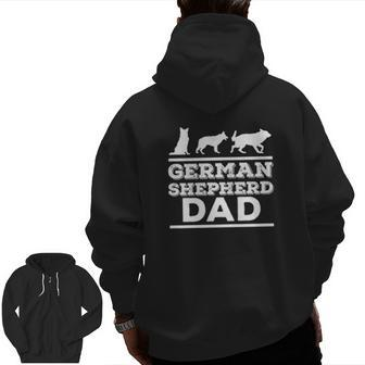 German Shepherd Dad Zip Up Hoodie Back Print | Mazezy