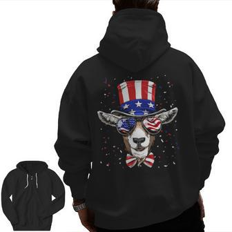 Goat 4Th Of July American Goat Usa Flag Zip Up Hoodie Back Print | Mazezy
