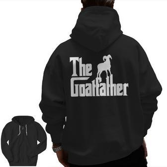 The Goatfather Goat Father Lover Animal Zip Up Hoodie Back Print | Mazezy