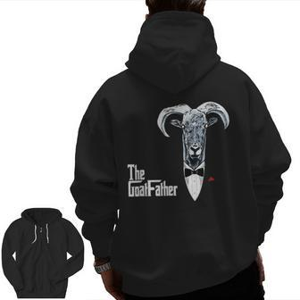The Goatfather Goat Father Lovers Zip Up Hoodie Back Print | Mazezy