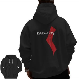 God Of Boy Dad Video Gamefather's Day Edition Zip Up Hoodie Back Print | Mazezy