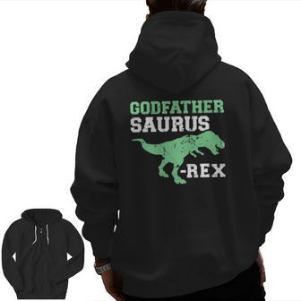 Godfather Saurus-Rex Dinosaur Lovers Zip Up Hoodie Back Print | Mazezy