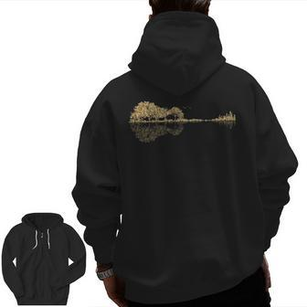 Gold Guitar Forest Zip Up Hoodie Back Print | Mazezy