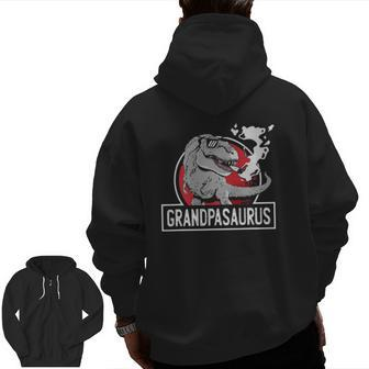 Grampasaurus Rex Grandfather Grampa Dinosaurs Grandpasaurus Zip Up Hoodie Back Print | Mazezy CA