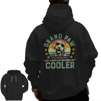 Grand Paw Like Regular Grandpa But Cooler Doodle Lover Zip Up Hoodie Back Print | Mazezy
