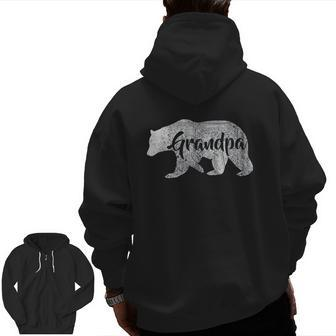 Grandpa Bear Awesome Camping Gramps Zip Up Hoodie Back Print | Mazezy