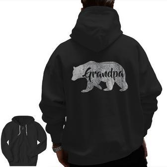 Grandpa Bear Awesome Camping Zip Up Hoodie Back Print | Mazezy