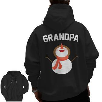 Grandpa Christmas Snowman Family Matching Pajamas Zip Up Hoodie Back Print | Mazezy