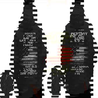 My Grandpa Didn't Fight Nazis So We Could Show Papers Zip Up Hoodie Back Print | Mazezy