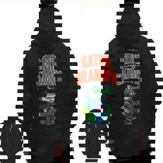 Grandpa Gator Zip Up Hoodie Back Print | Mazezy