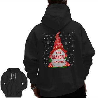 The Grandpa Gnome Christmas Matching Family Xmas Holiday Zip Up Hoodie Back Print | Mazezy