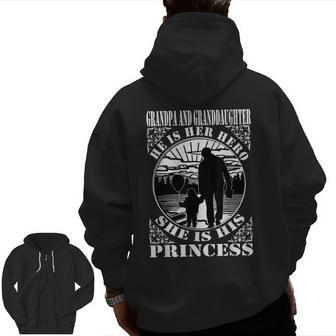 Grandpa And Granddaughter Father's Day Zip Up Hoodie Back Print | Mazezy