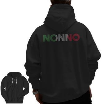 Grandpa Italian Family Roots Italy Home Country Nonno Zip Up Hoodie Back Print | Mazezy
