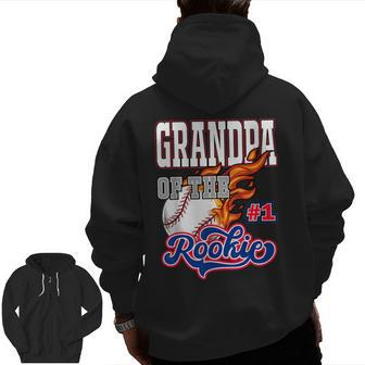 Grandpa Of The Rookie 1 Years Old Team Matching Family Party Zip Up Hoodie Back Print | Mazezy DE