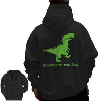 Grandpa's Grandpasaurus Rex Dinosaur Zip Up Hoodie Back Print | Mazezy