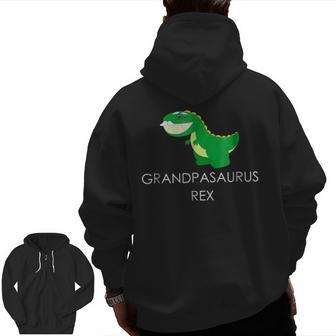 Grandpasaurus Rex Trex Grandpa Dinosaur Pun Zip Up Hoodie Back Print | Mazezy DE